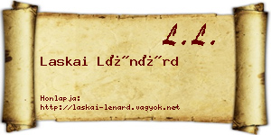 Laskai Lénárd névjegykártya